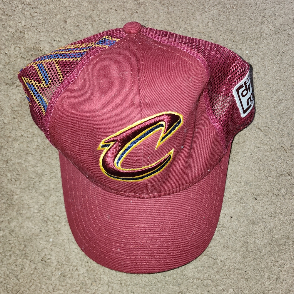 Rare Vintage Cleveland Cavs Game Day Only Red Mesh Baseball Cap with Logo
